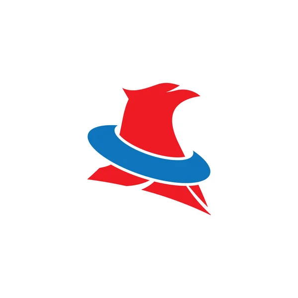 Falco Aquila Uccello Onda Logo Template Vettore Simbolo Natura — Vettoriale Stock