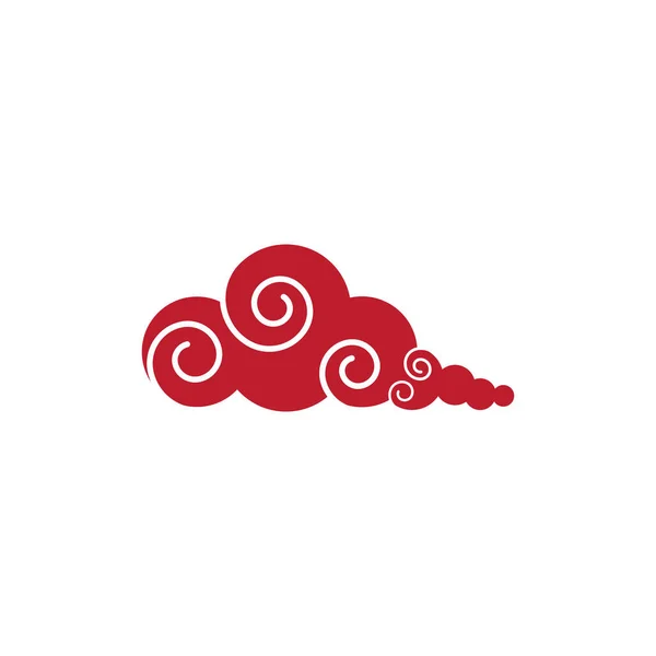 Nuages Chinois Logo Modèle Symbole Vectoriel Nature — Image vectorielle