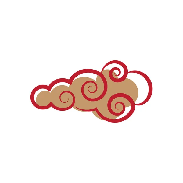 Nuvens Chinesas Logo Template Vetor Símbolo Natureza — Vetor de Stock