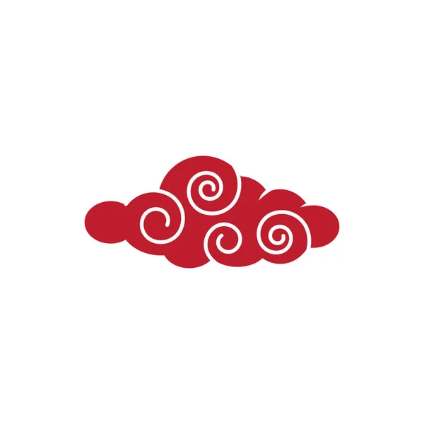 Nuages Chinois Logo Modèle Symbole Vectoriel Nature — Image vectorielle