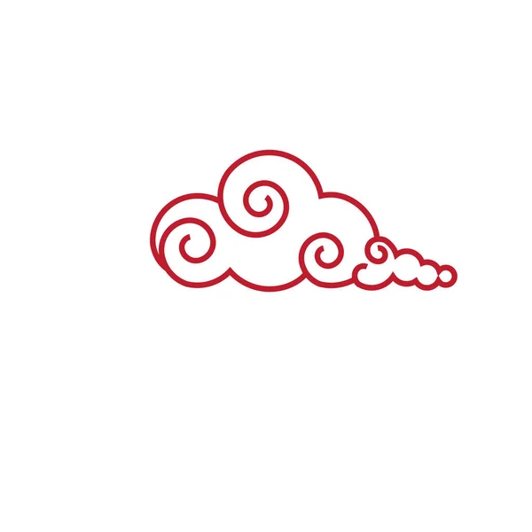 Nuages Chinois Logo Modèle Symbole Vectoriel Nature — Image vectorielle