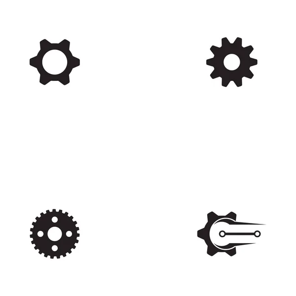 Set Gear Logo Plantilla Vector Icono Ilustración Diseño — Archivo Imágenes Vectoriales