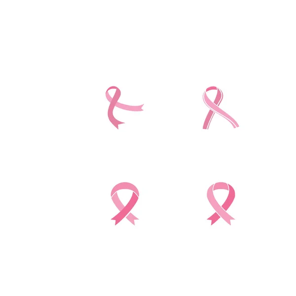 Sensibilisation Cancer Sein Ruban Rose Design Plat Illustration Vectorielle — Image vectorielle