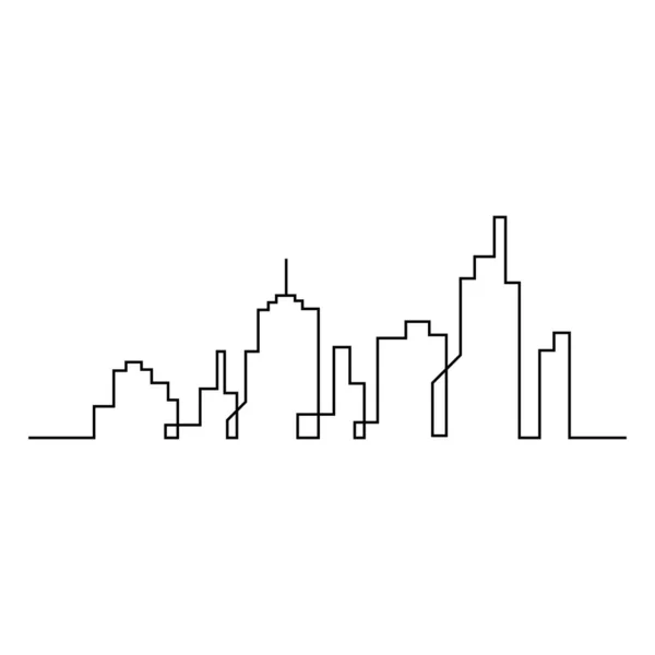 现代城市的天际线城市的轮廓 平面设计中的矢量图解 — 图库矢量图片