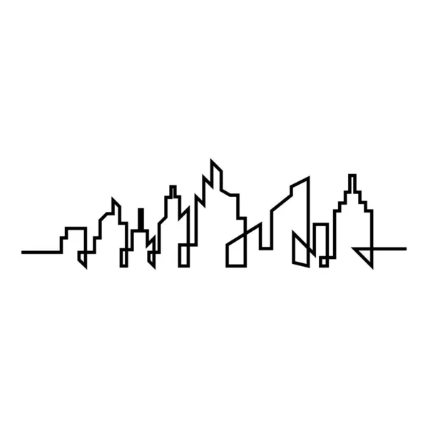 Skyline Ville Moderne Silhouette Ville Illustration Vectorielle Dessin Plat — Image vectorielle