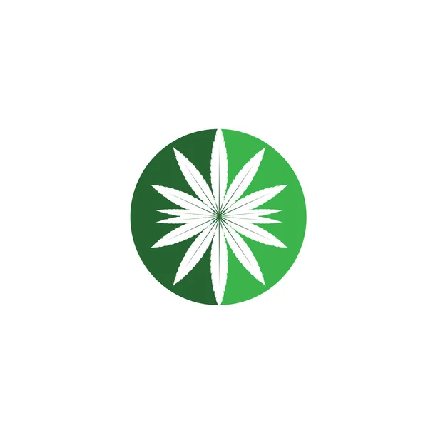 Cannabis Leaf Illustration Green Icon — Stock Vector