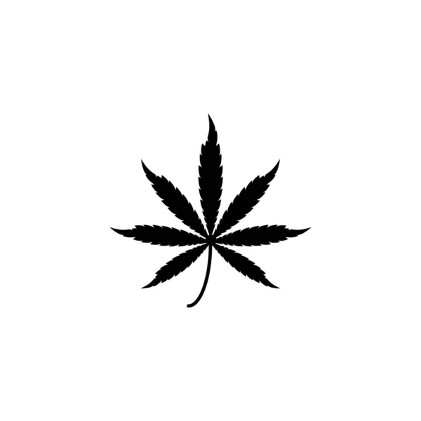 Cannabis Leaf Illustration Green Icon — Stock Vector