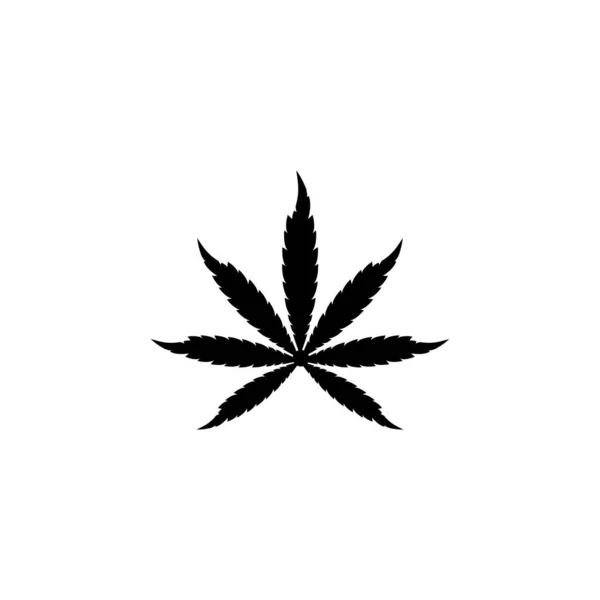 Cannabisbladsillustration Grön Ikon — Stock vektor