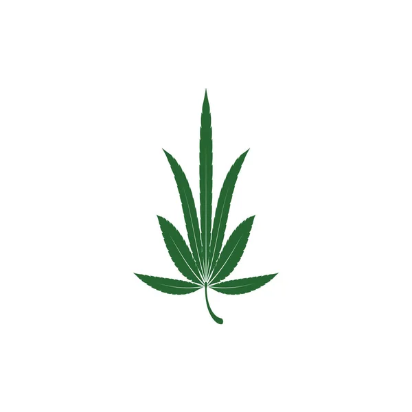 Ilustración Hoja Cannabis Icono Verde — Vector de stock