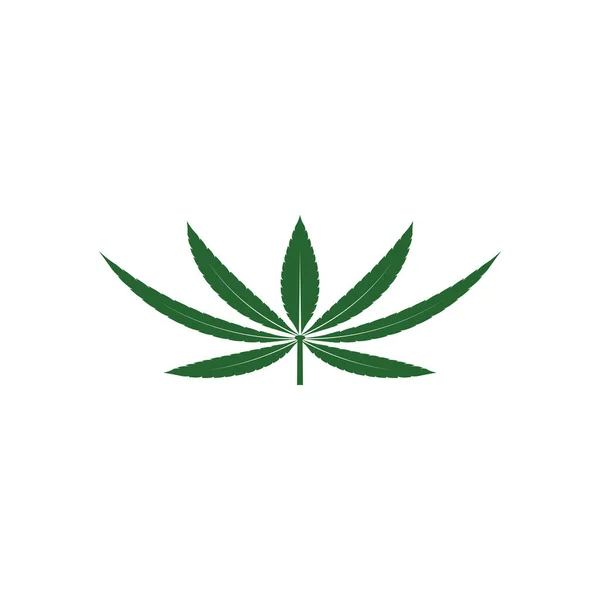 Cannabis Leaf Illustration Green Icon — Stock Vector