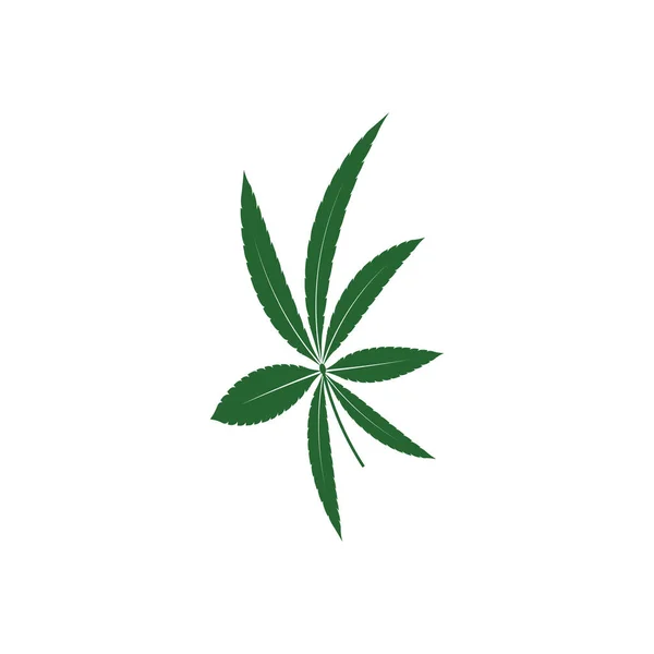 Cannabis Leaf Illustration Green Icon — Stock Vector