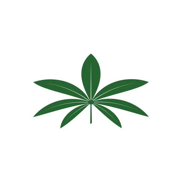 Ilustración Hoja Cannabis Icono Verde — Vector de stock