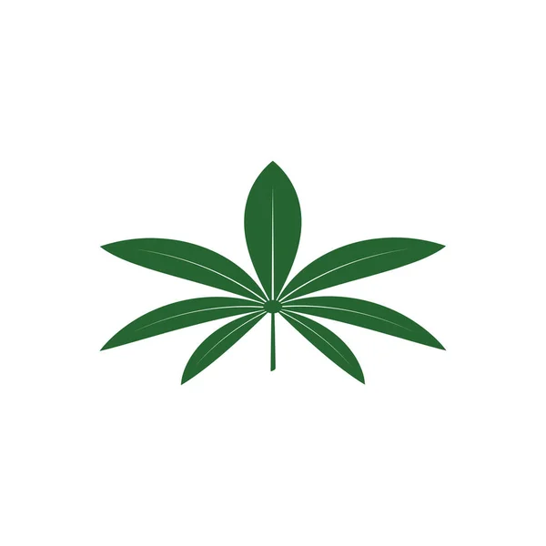 Cannabis Leaf Illustration Green Icon — Stock Vector