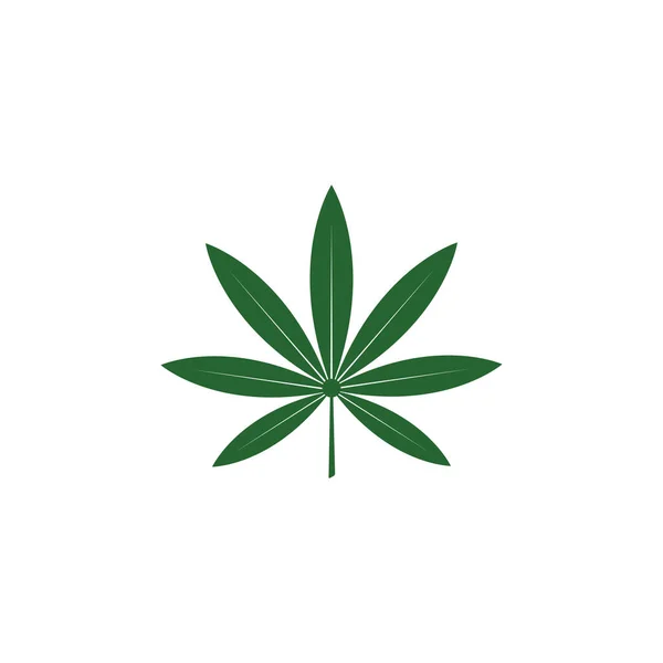 Ilustración Hoja Cannabis Icono Verde — Vector de stock