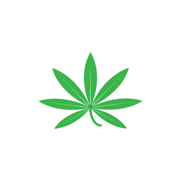 Ilustração Folha Cannabis Ícone Verde —  Vetores de Stock