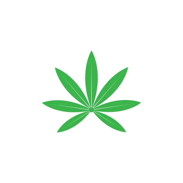 Cannabis Leaf Illustration Green Icon — Stock Vector