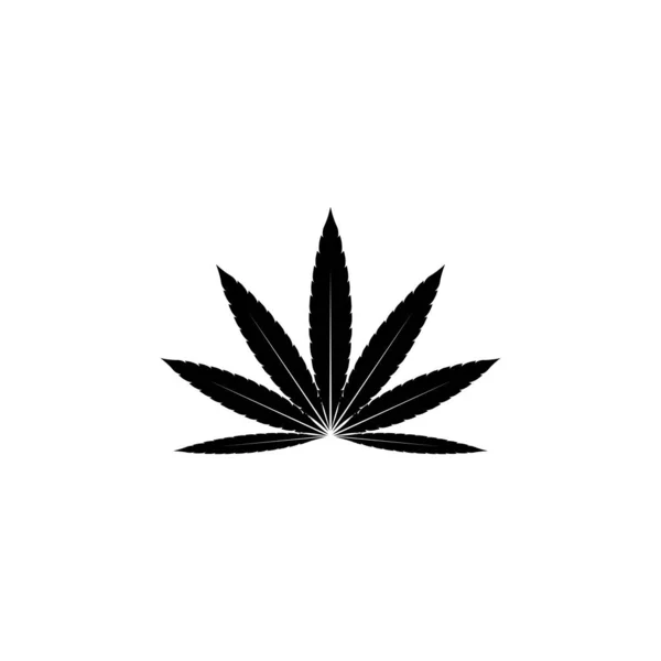 Cannabis Leaf Illustration Green Icon — Stock Vector