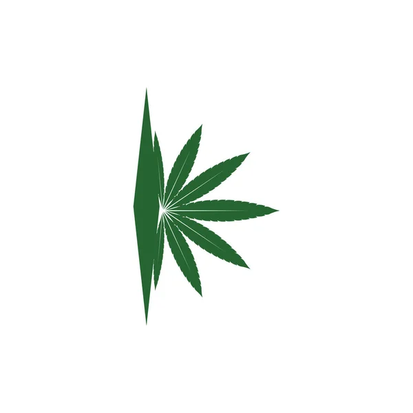 Illustration Feuille Cannabis Icône Verte — Image vectorielle