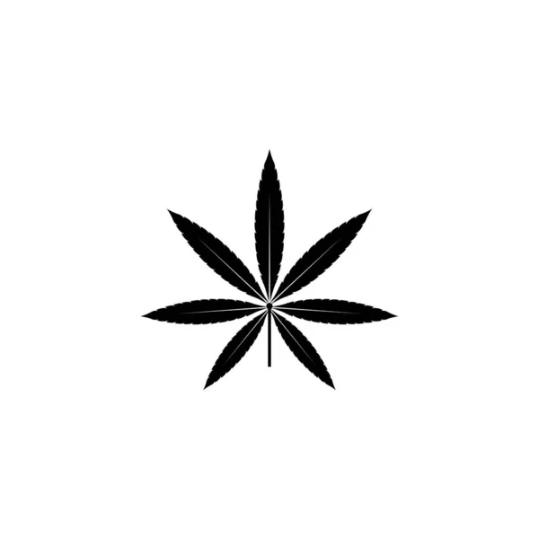 Illustration Feuille Cannabis Icône Verte — Image vectorielle