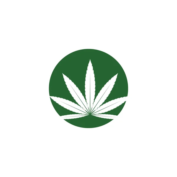 Cannabisbladsillustration Grön Ikon — Stock vektor