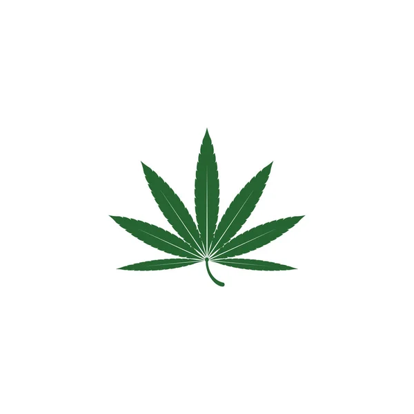 Ilustración Hoja Cannabis Icono Verde — Vector de stock