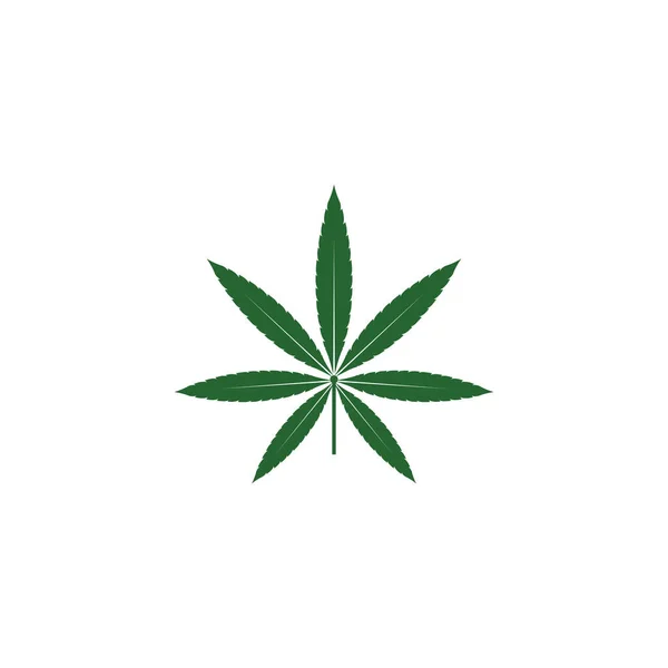 Ilustración Hoja Cannabis Icono Verde — Vector de stock