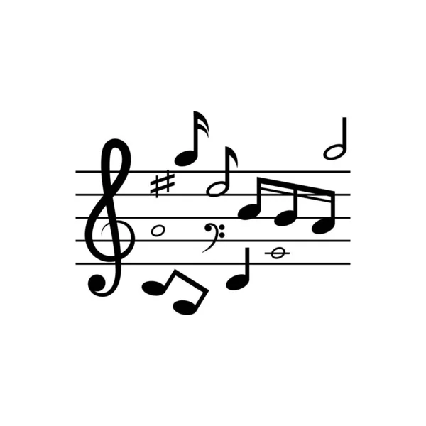 Nota Musical Icono Vector — Vector de stock