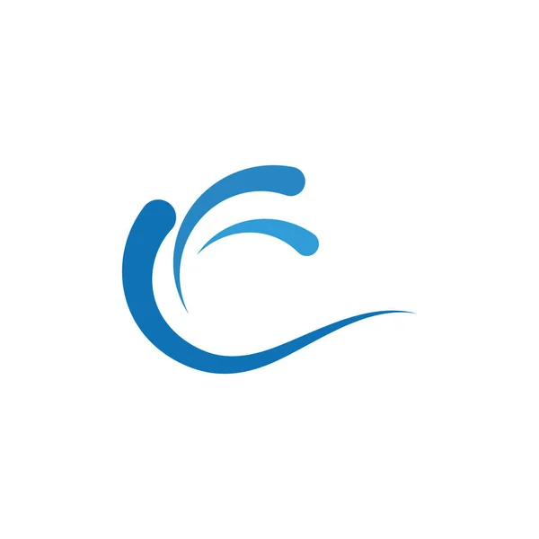 Water Wave Logo Template Vector Symbool Natuur — Stockvector