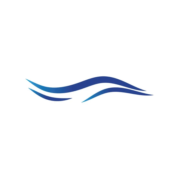 Água Onda Logo Modelo Vetor Símbolo Natureza — Vetor de Stock