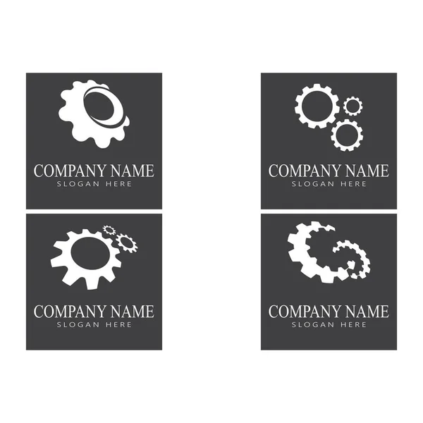 Gear Logo Şablonu Vektör Resimleme Tasarımını Ayarla — Stok Vektör