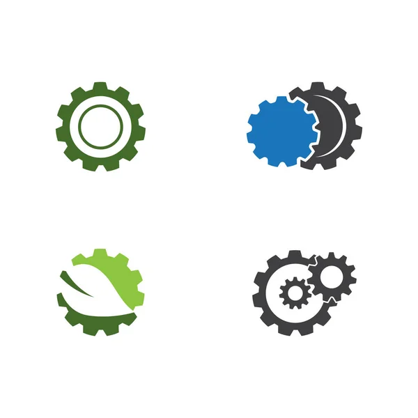 Set Gear Logo Plantilla Vector Icono Ilustración Diseño — Archivo Imágenes Vectoriales