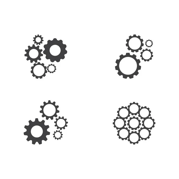 Set Gear Logo Template Vector Icon Illustration Design — Stock Vector