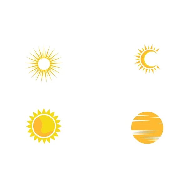 Set Illustration Vectorielle Soleil Icône Modèle Logo — Image vectorielle