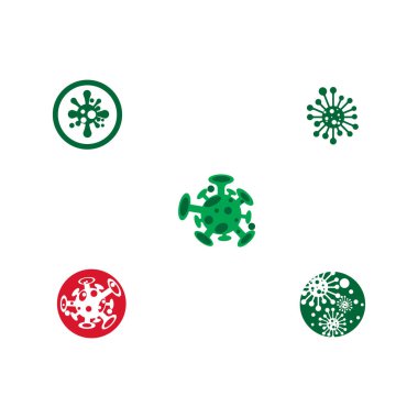 Virüs Logo Şablonu vektör sembolünü doğa olarak ayarla
