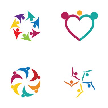 Evlat Edinme ve Toplum Bakımı Logo şablonu vektör simgesi