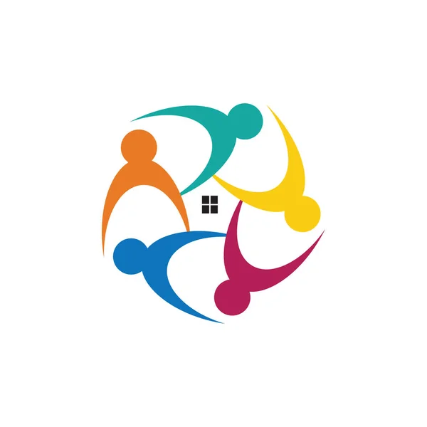Adoption Community Care Logo Template Vector Icon — Stock Vector