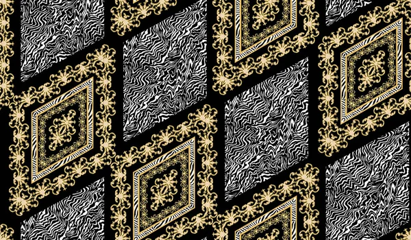Textiel Zomer Winter Trend Patronen Bloem Zebra Thema Print Patroon — Stockfoto