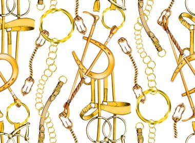 Kusursuz desen, arka plan, barok, altın ve siyah vektör çizimi..