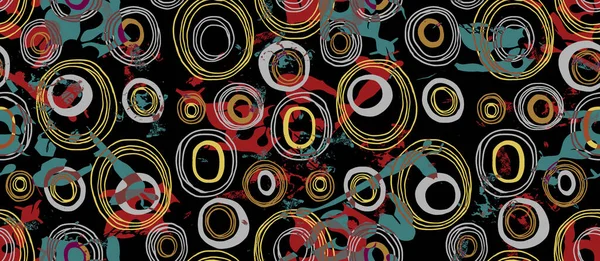 Нарисованным Вручную Бесшовным Абстрактным Красочным Геометрическим Узором — стоковый вектор
