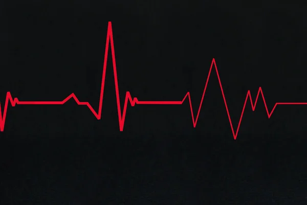 Herzlinie Diagramm Auf Schwarzem Hintergrund — Stockfoto