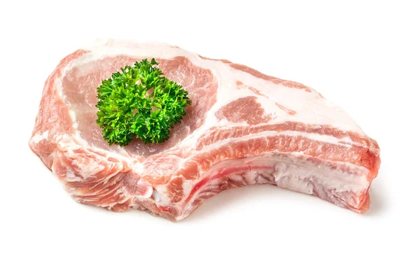Нарізати свинину з петрушкою — стокове фото