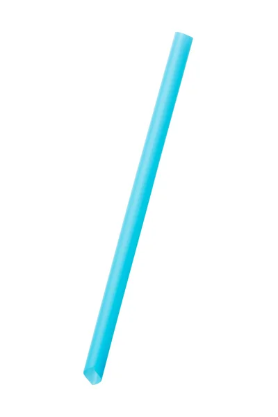 Blue color big plastic straws — Stock Photo, Image