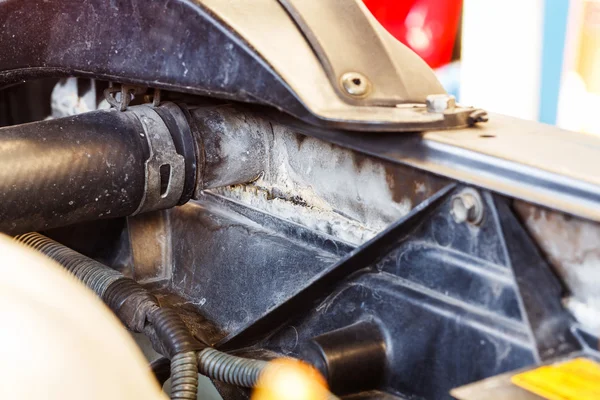 Leaky car radiator — Stock Photo, Image