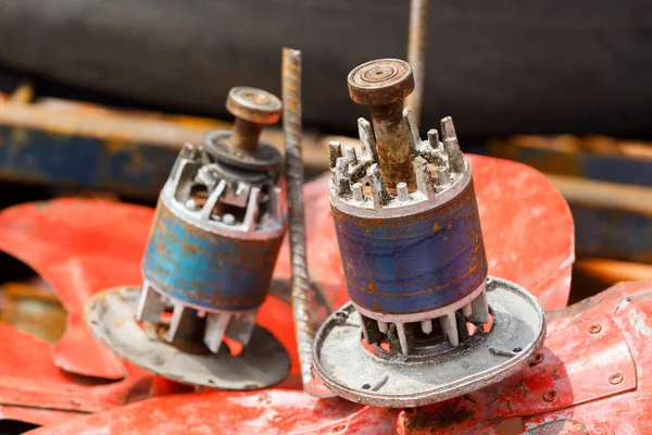 Closeup Old Rusty Dynamo Copper Fan Motor Scrap Recyclable Waste — Fotografia de Stock