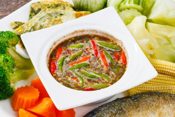 Spicy shrimp paste dip sauce — Stock Photo, Image