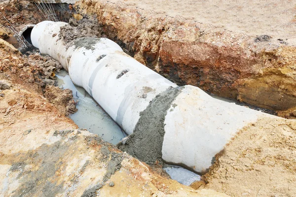 Sewer installation in city — Stock Image Sewer installation in city Royalty Free Stock Photos