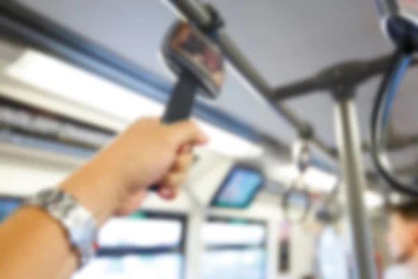 Blurry hanging strap in train — Stock Photo, Image