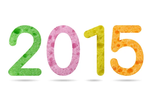 2015 numeric from colorful sponge texture — Stock Photo, Image