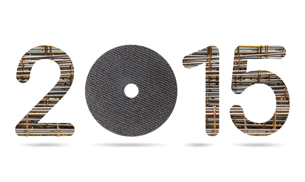 2015 numeric from rusty rebar and metal cutting wheel — Stock Photo, Image