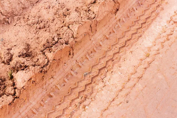 Tire track on lateritic soil — Stock Photo, Image